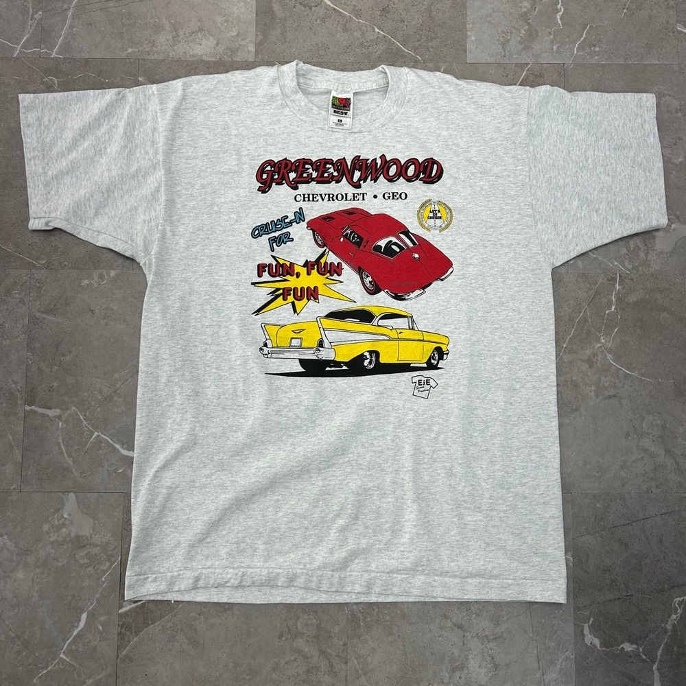 Vintage Chevrolet Graphic Tee Mens XL Corvette 57 Chevy Short Sleeve Shirt y2k